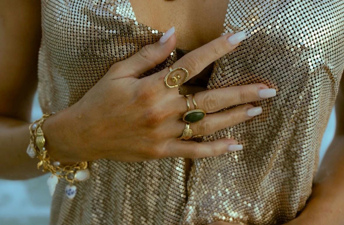 14k gold plated waterproof minimalist beach jewelry