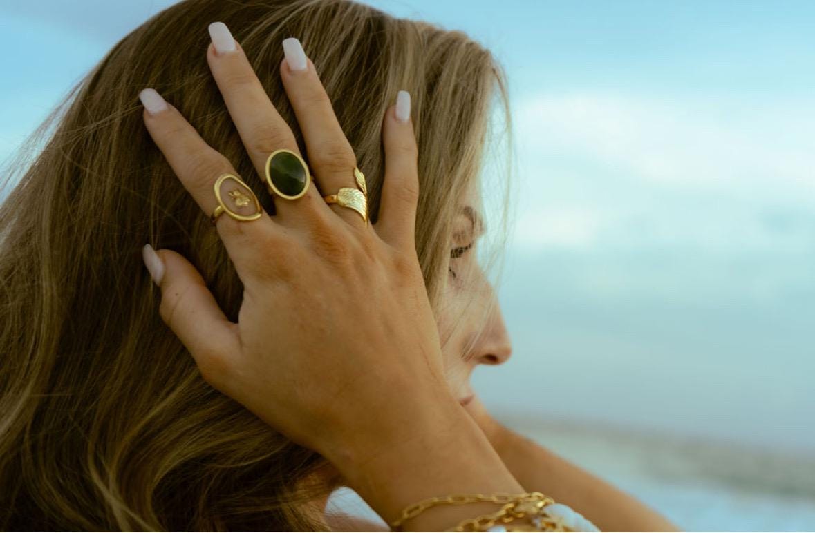 14k gold plated waterproof minimalist beach jewelry