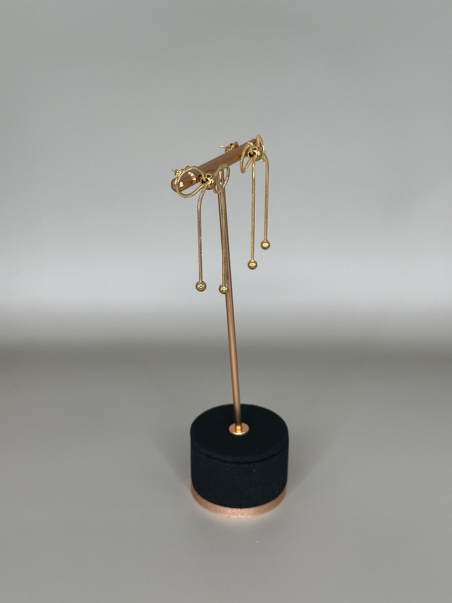 Gold Bow Knot Earrings: Dainty Rope Studs, Waterproof