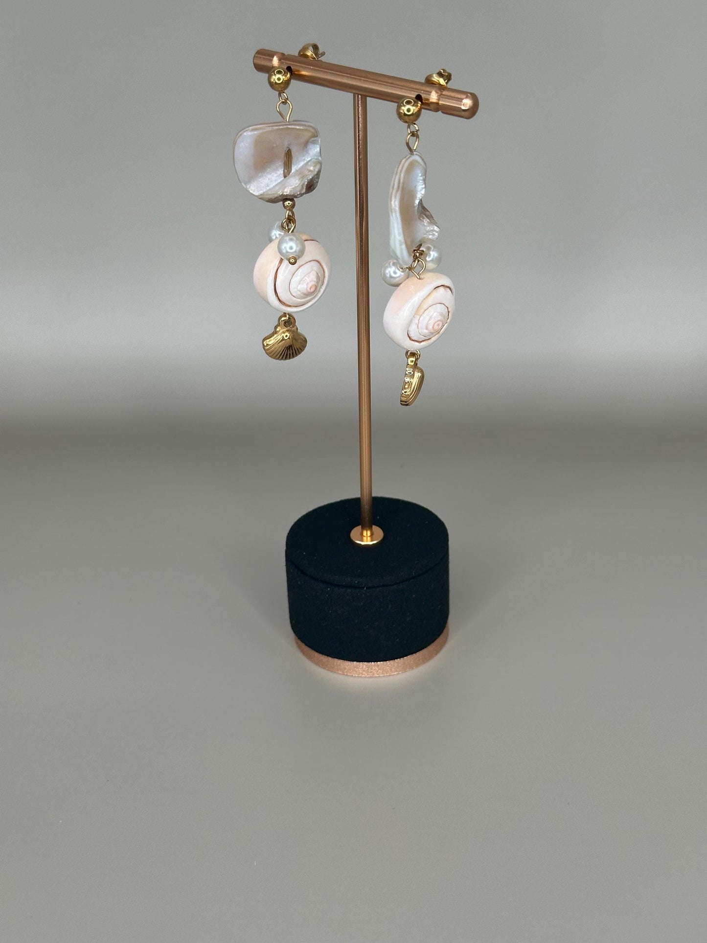 Gold Plated Waterproof Seashell Porcelain Earrings – Hypoallergenic Minimalist Jewelry