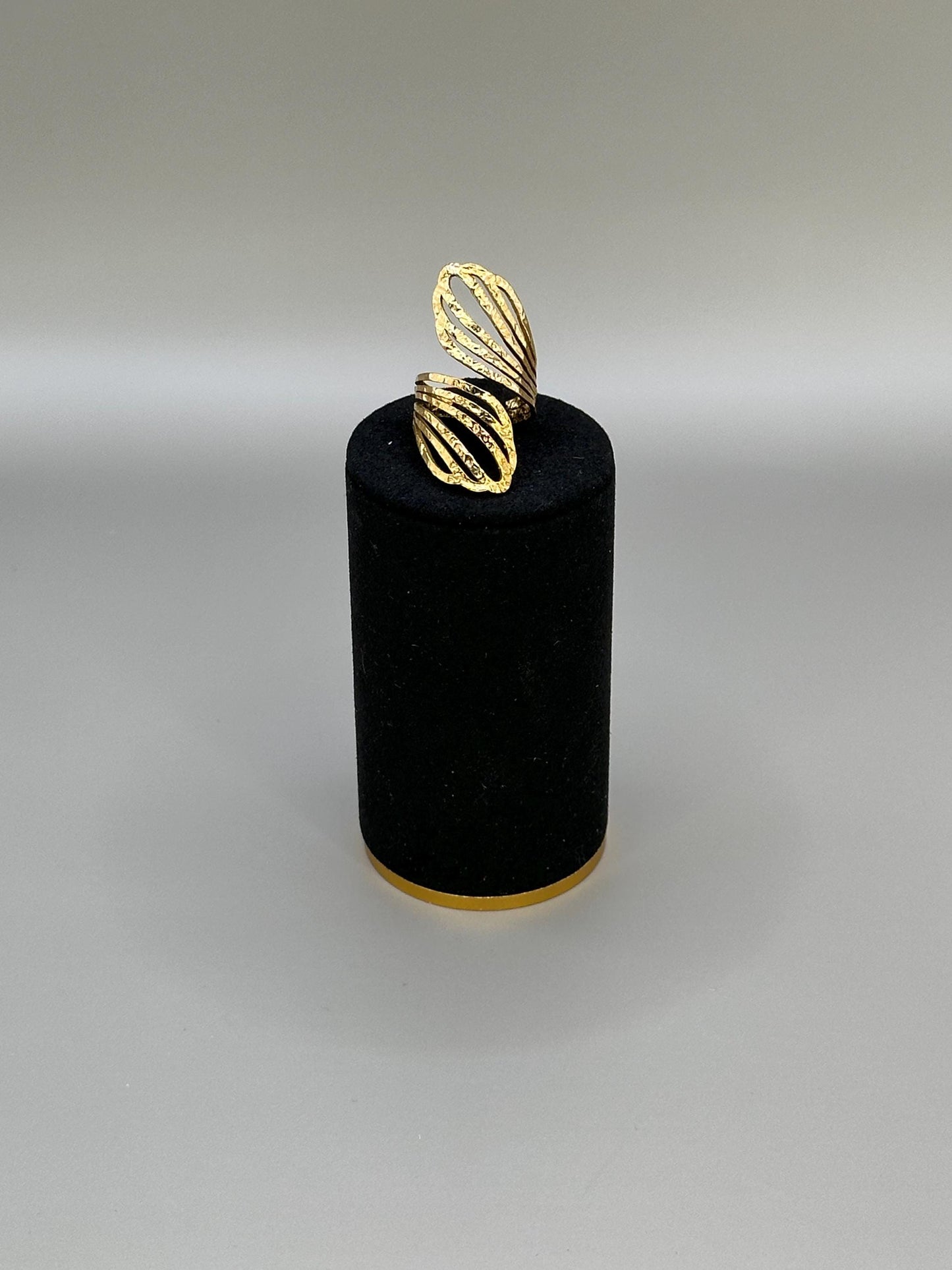Gold Wave Ring: Waterproof Minimalist Boho Jewelry