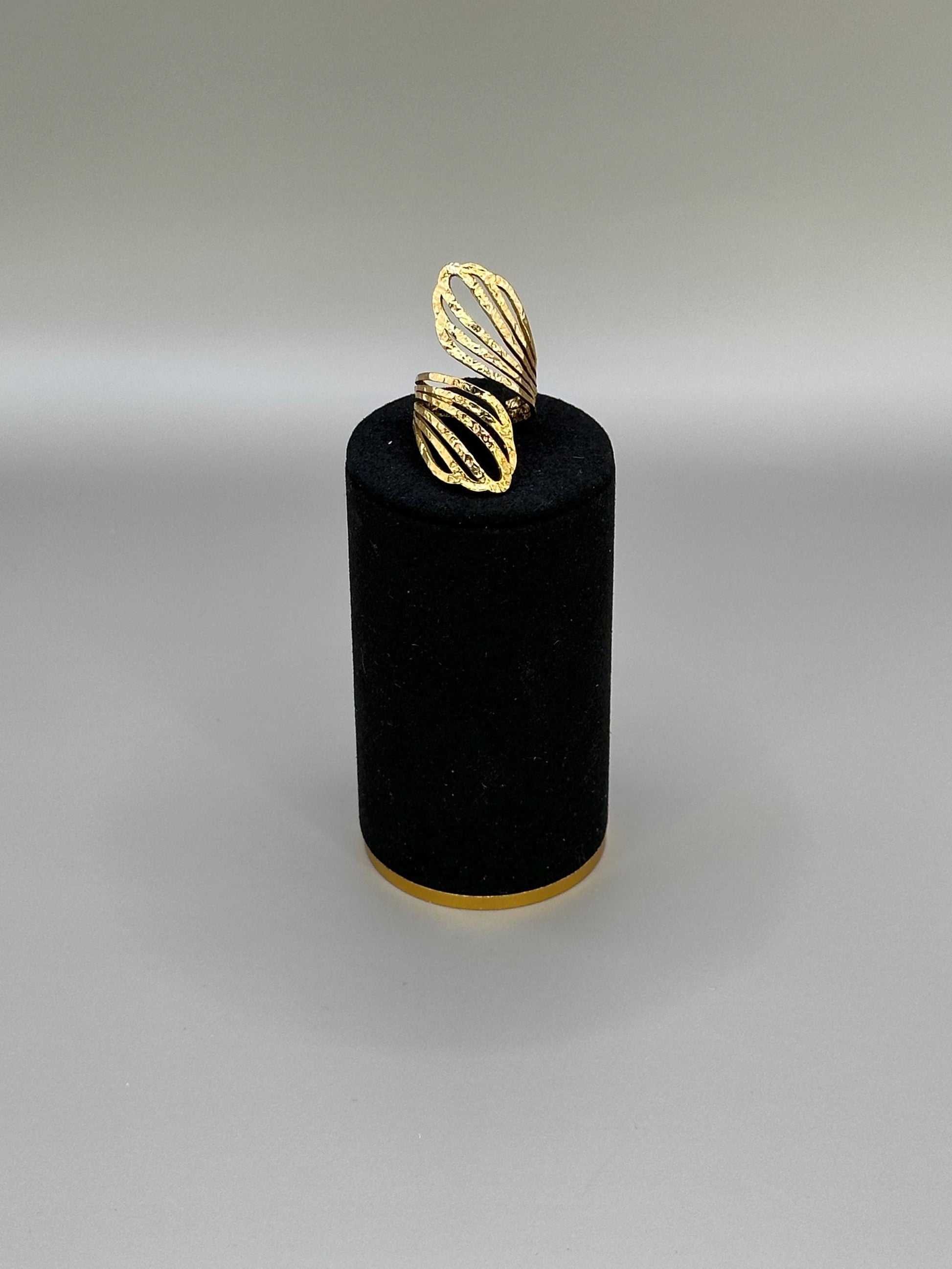Gold Wave Ring: Waterproof Minimalist Boho Jewelry