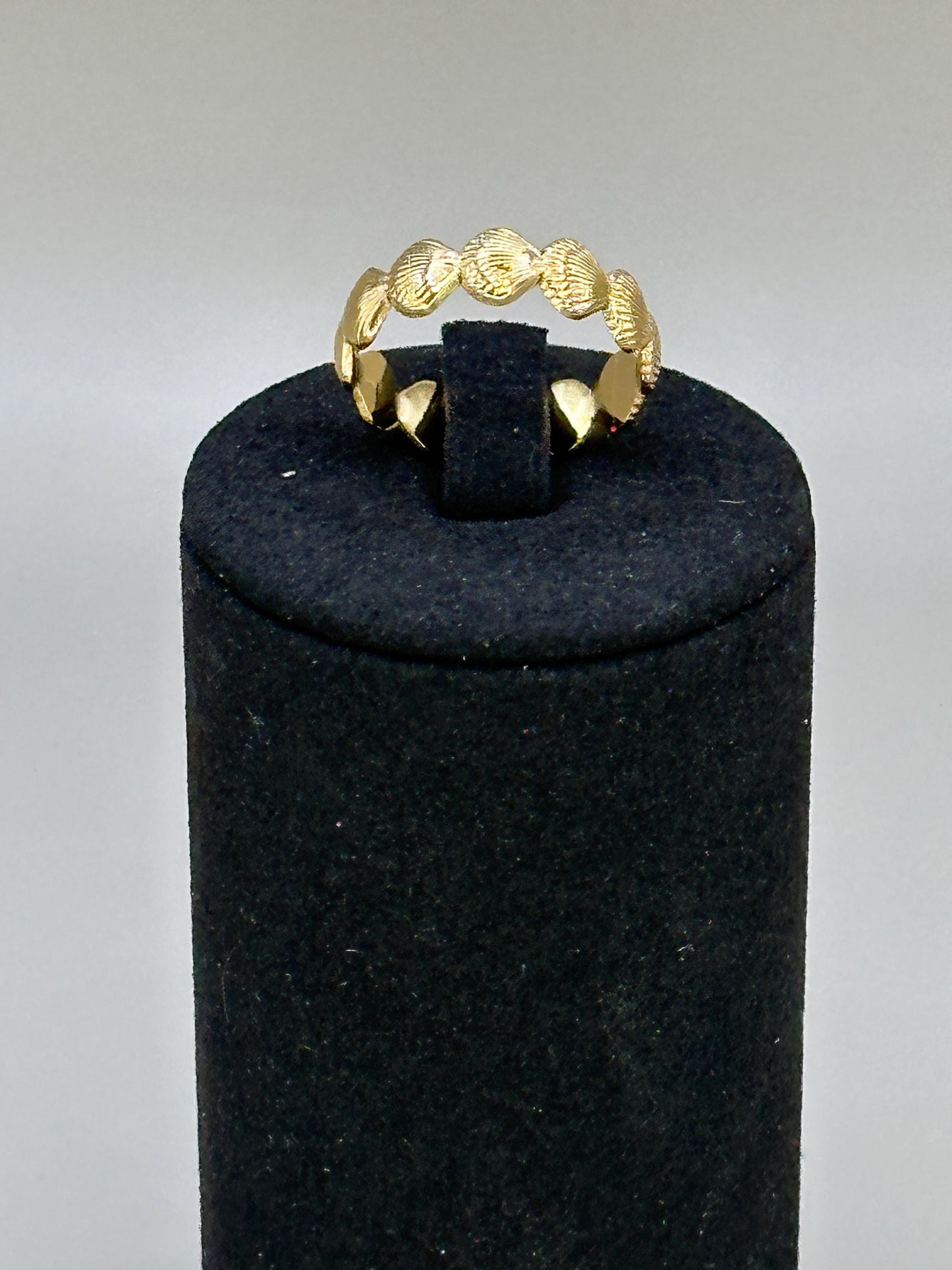 Gold Plated Waterproof Seashell Ring – Hypoallergenic Adjustable Band – Minimalist Jewelry