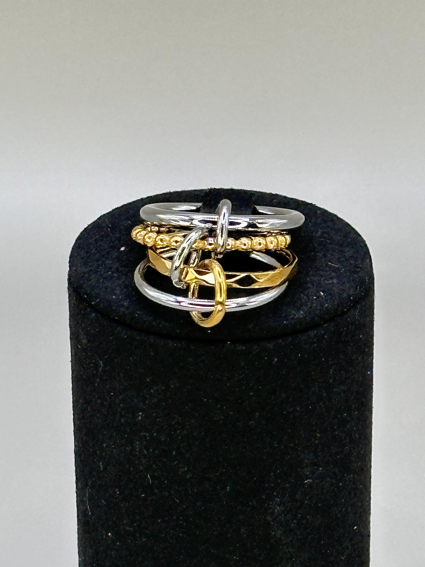 Gold & Silver Plated Waterproof Stackable Rings Set – Hypoallergenic Mixed Metal Minimalist Jewelry
