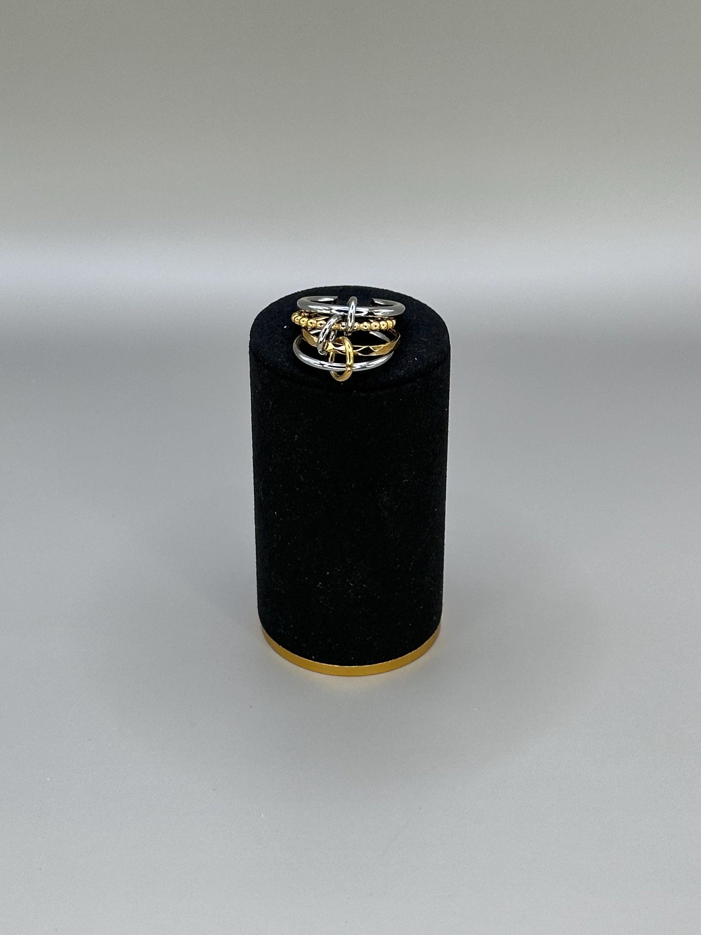 Gold & Silver Plated Waterproof Stackable Rings Set – Hypoallergenic Mixed Metal Minimalist Jewelry