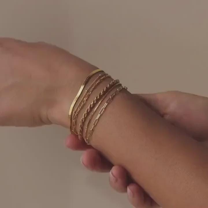 Gold Plated Waterproof Satellite Bracelet – Hypoallergenic Minimalist Jewelry