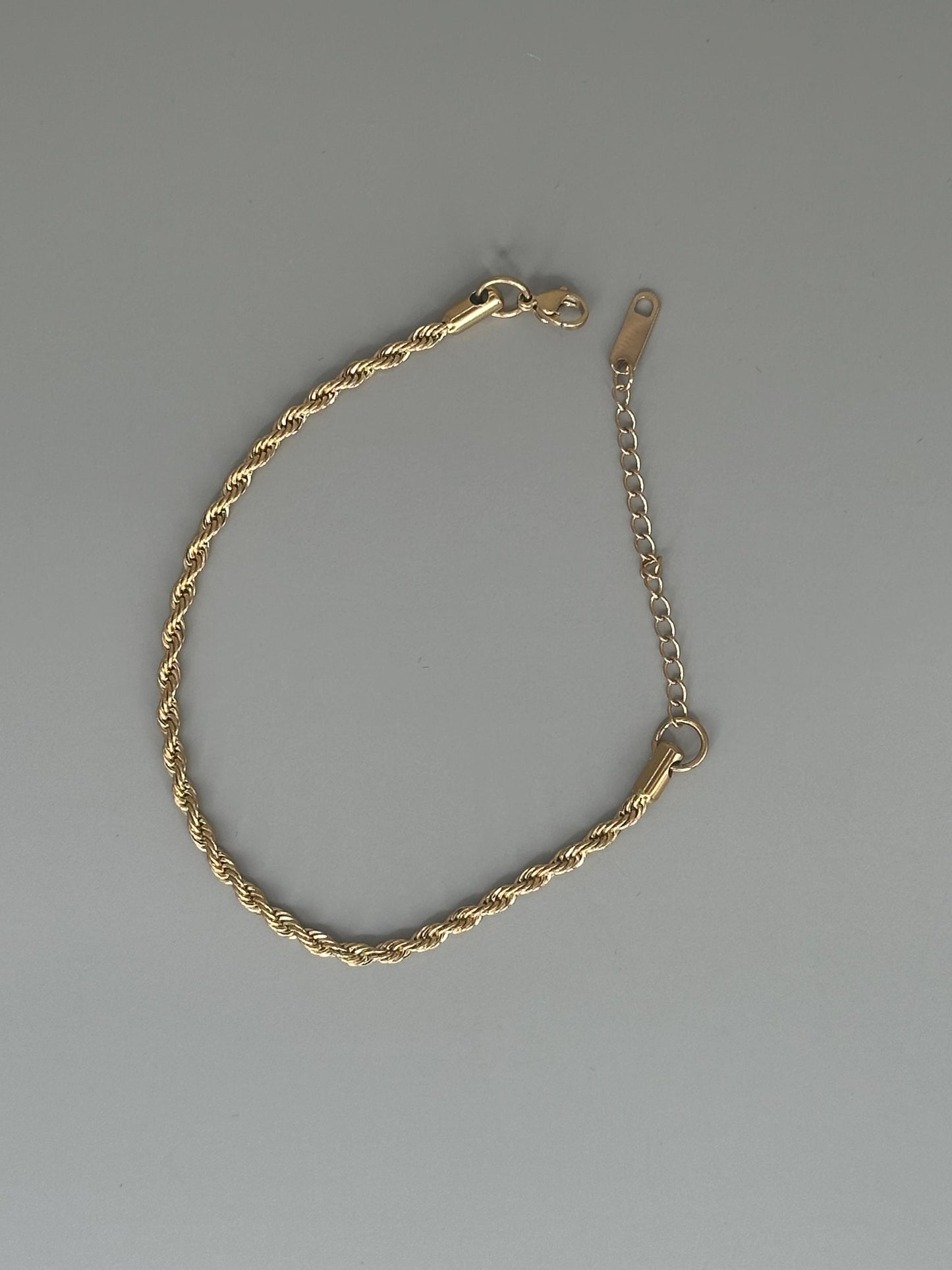 Gold Plated Waterproof Rope Bracelet Hypoallergenic Minimalist Jewelry