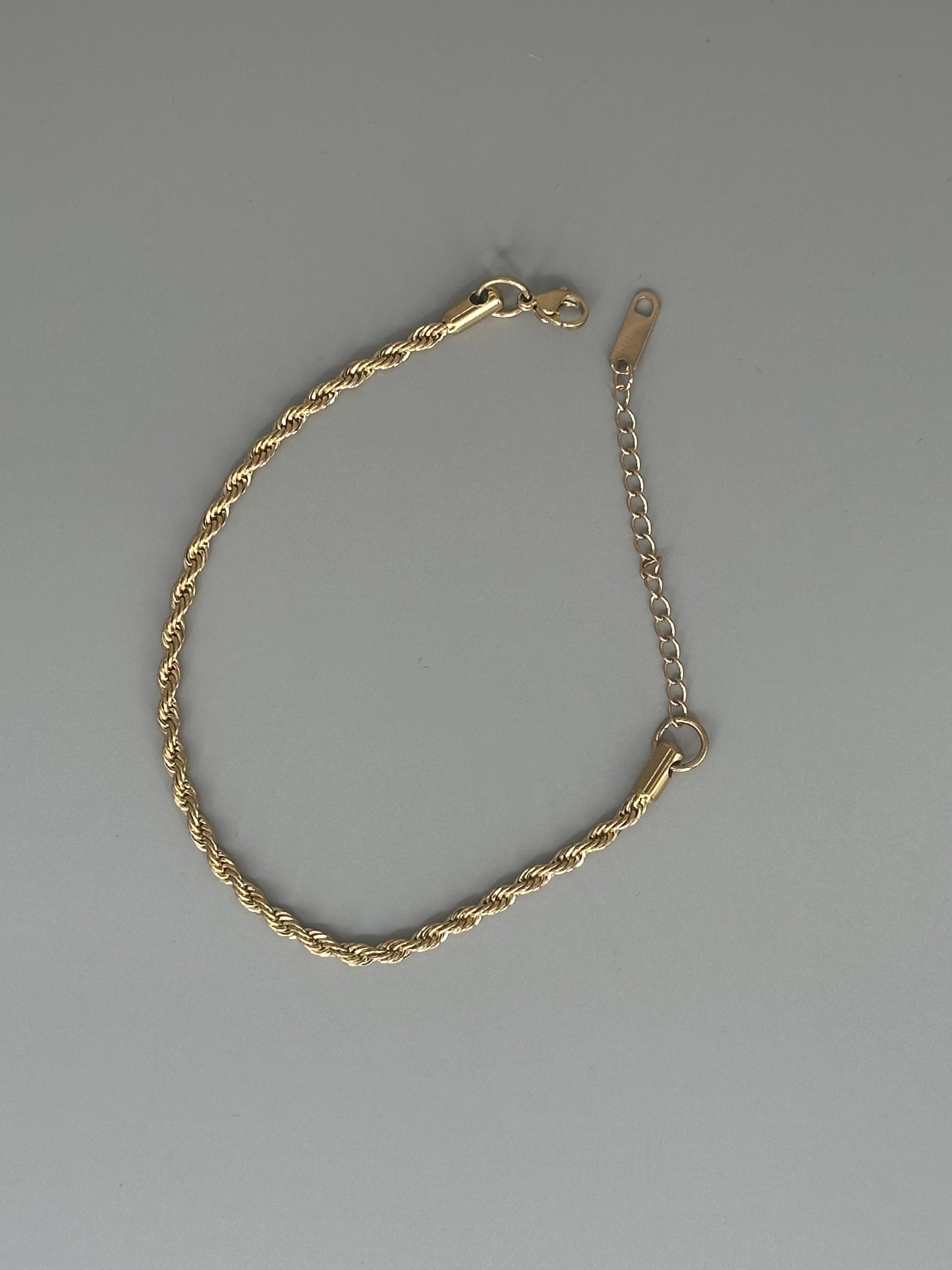 Gold Plated Waterproof Rope Bracelet Hypoallergenic Minimalist Jewelry