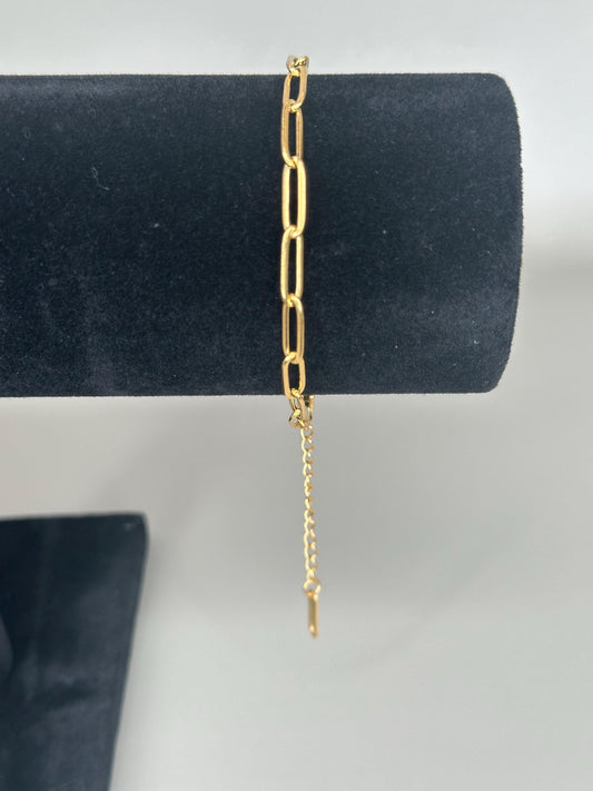 Gold Plated Waterproof Paperclip Bracelet Hypoallergenic Minimalist Jewelry