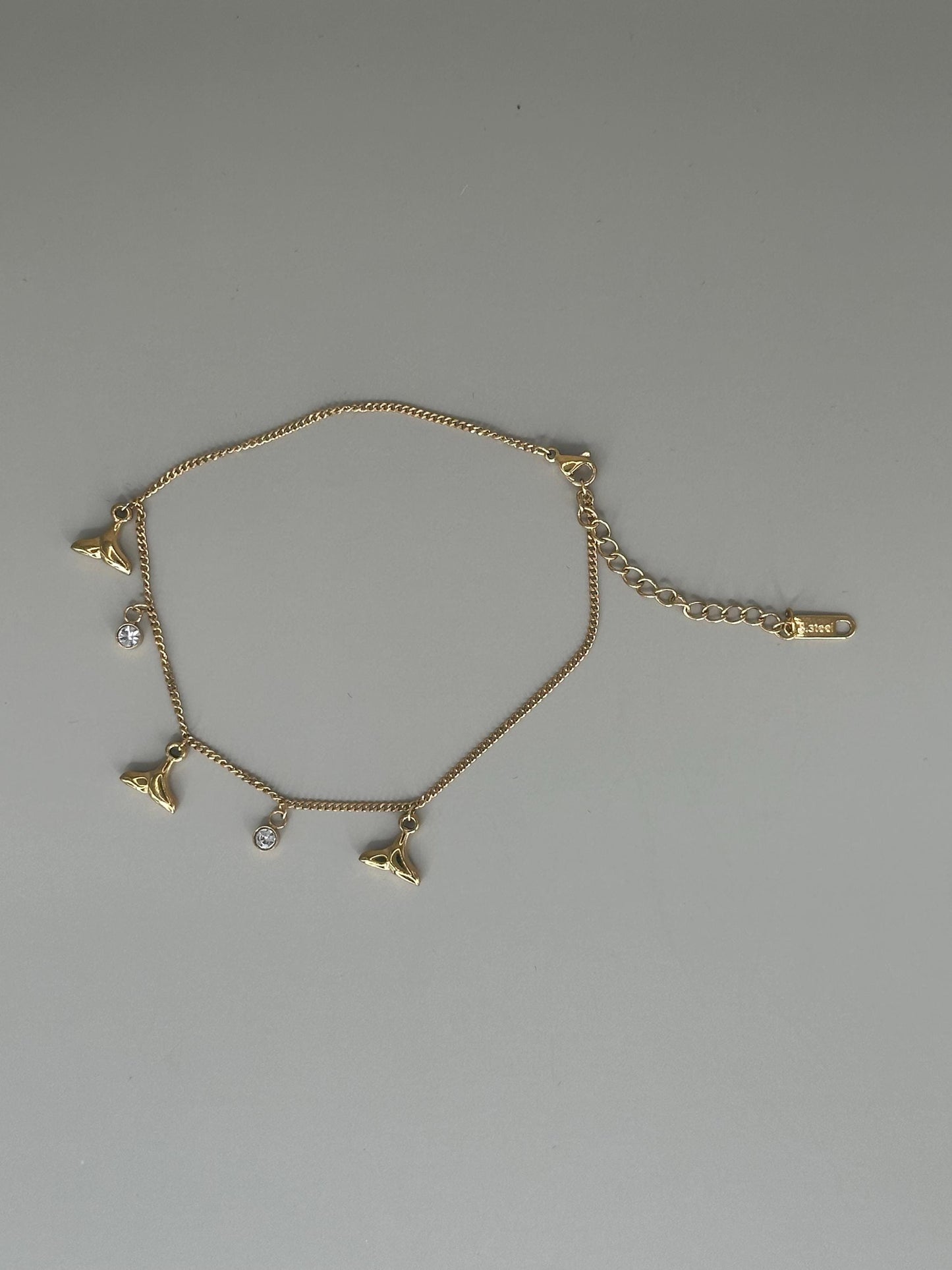 Gold Plated waterproof Gold Anklet Whale Tail Charm