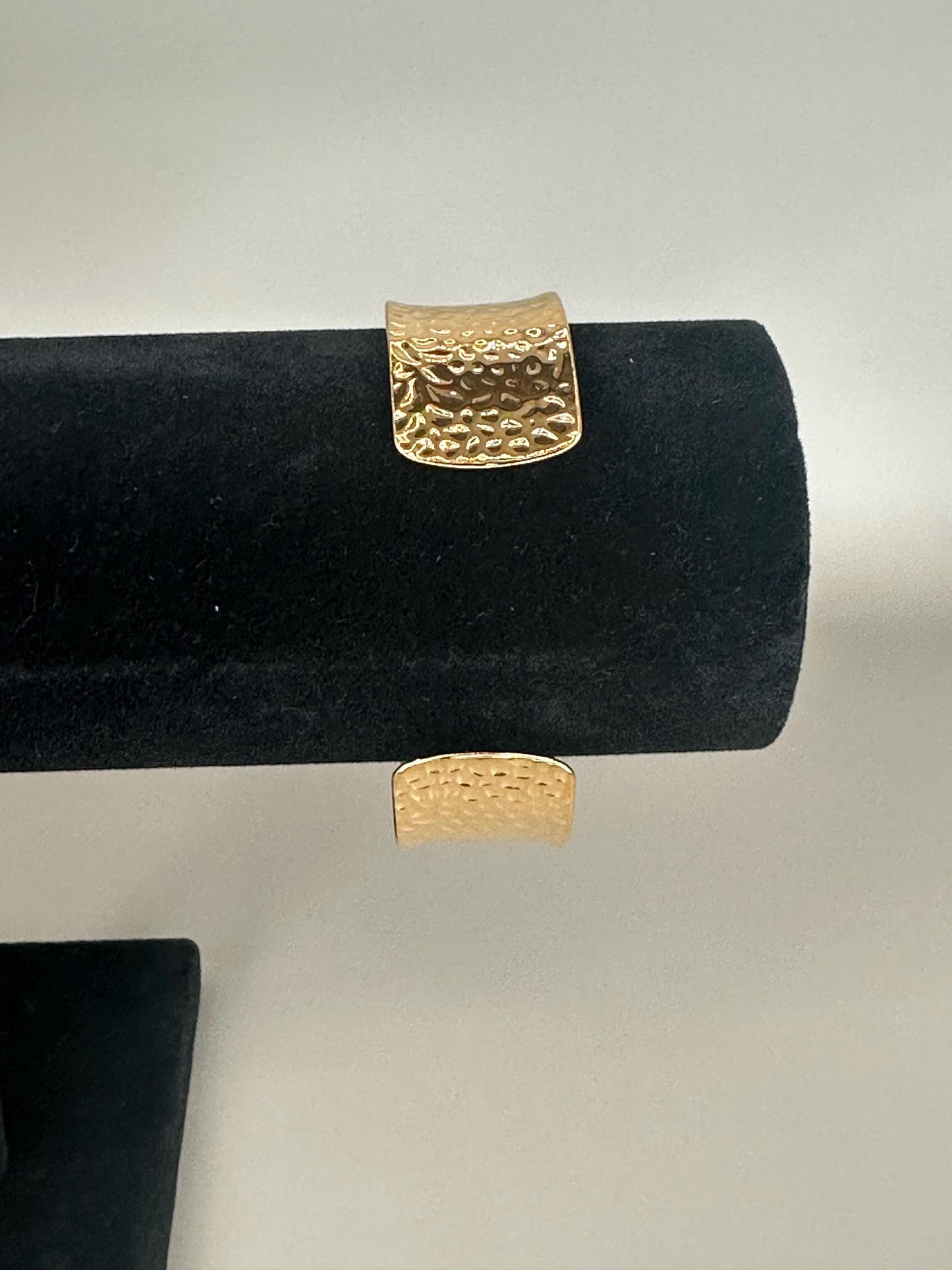 Gold Plated Cuff Bracelet Anklet: Hammered Texture, Pearl Inlays, Adjustable Boho Jewelry