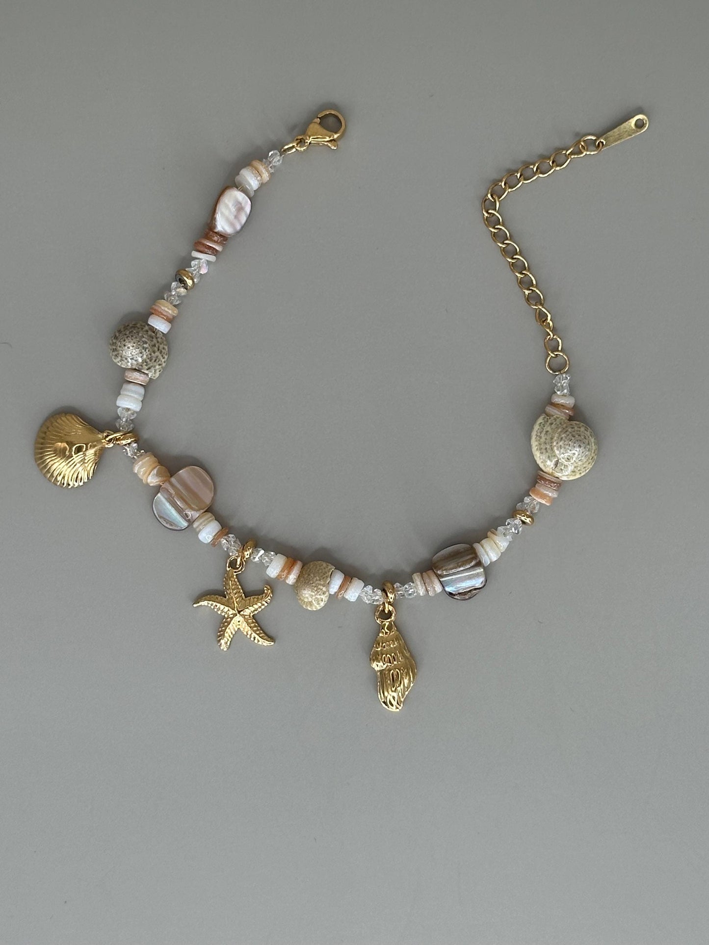 Gold Plated Waterproof Shell Charm Bracelet - Hypoallergenic Minimalist Jewelry