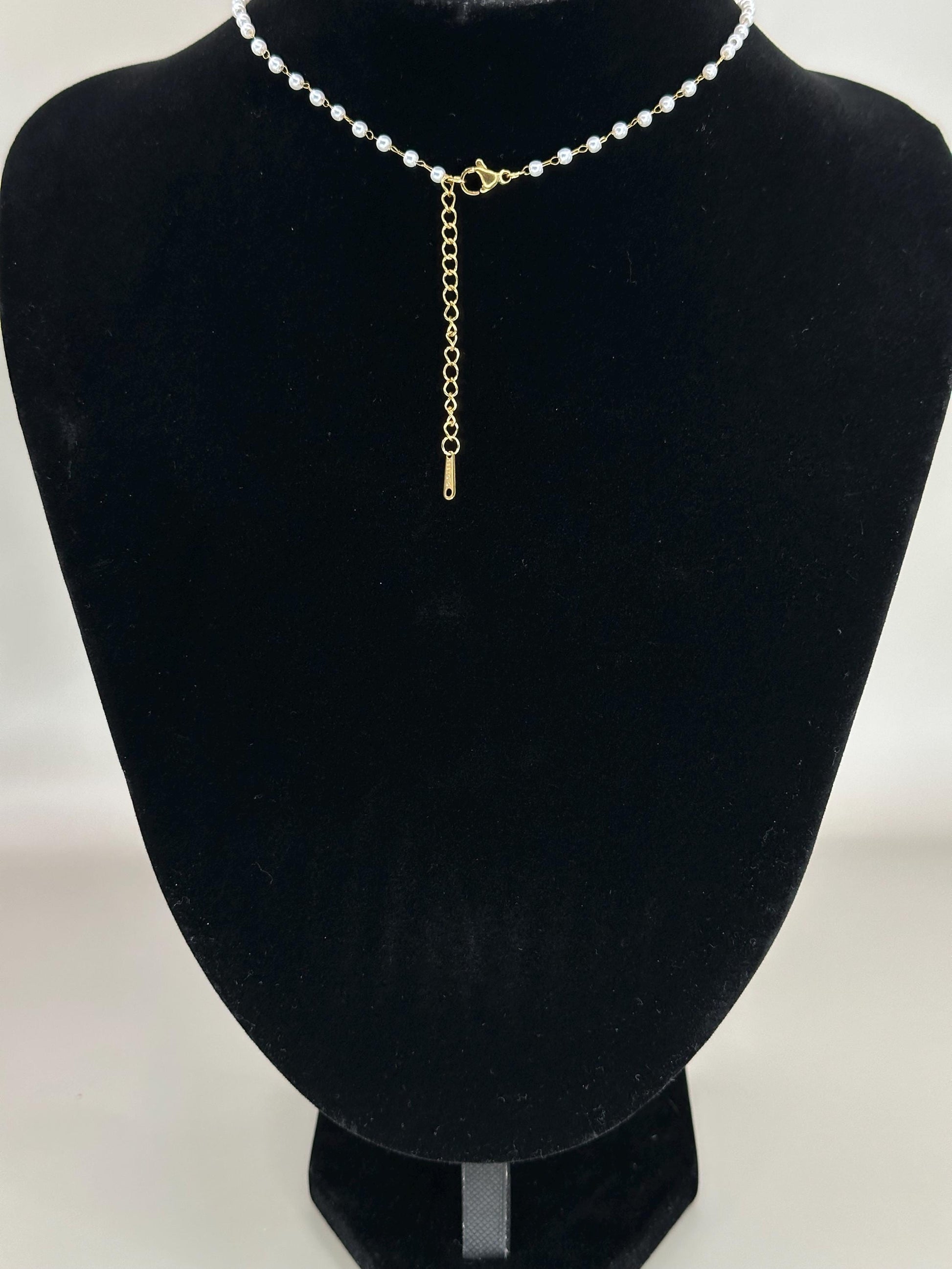 Gold Plated Charm Necklace: Cowgirl Boot, Daisy, Pearl Chain - Waterproof