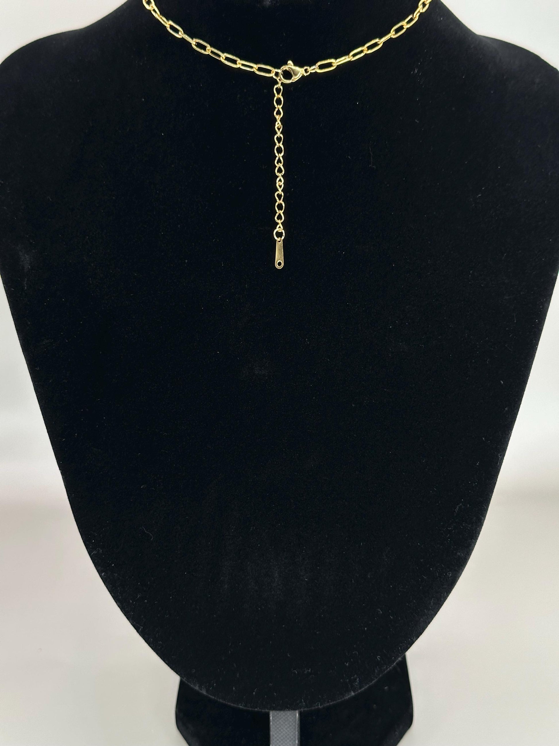 Gold Coastal Charm Necklace: Seahorse, Shells, Porcelain Bead