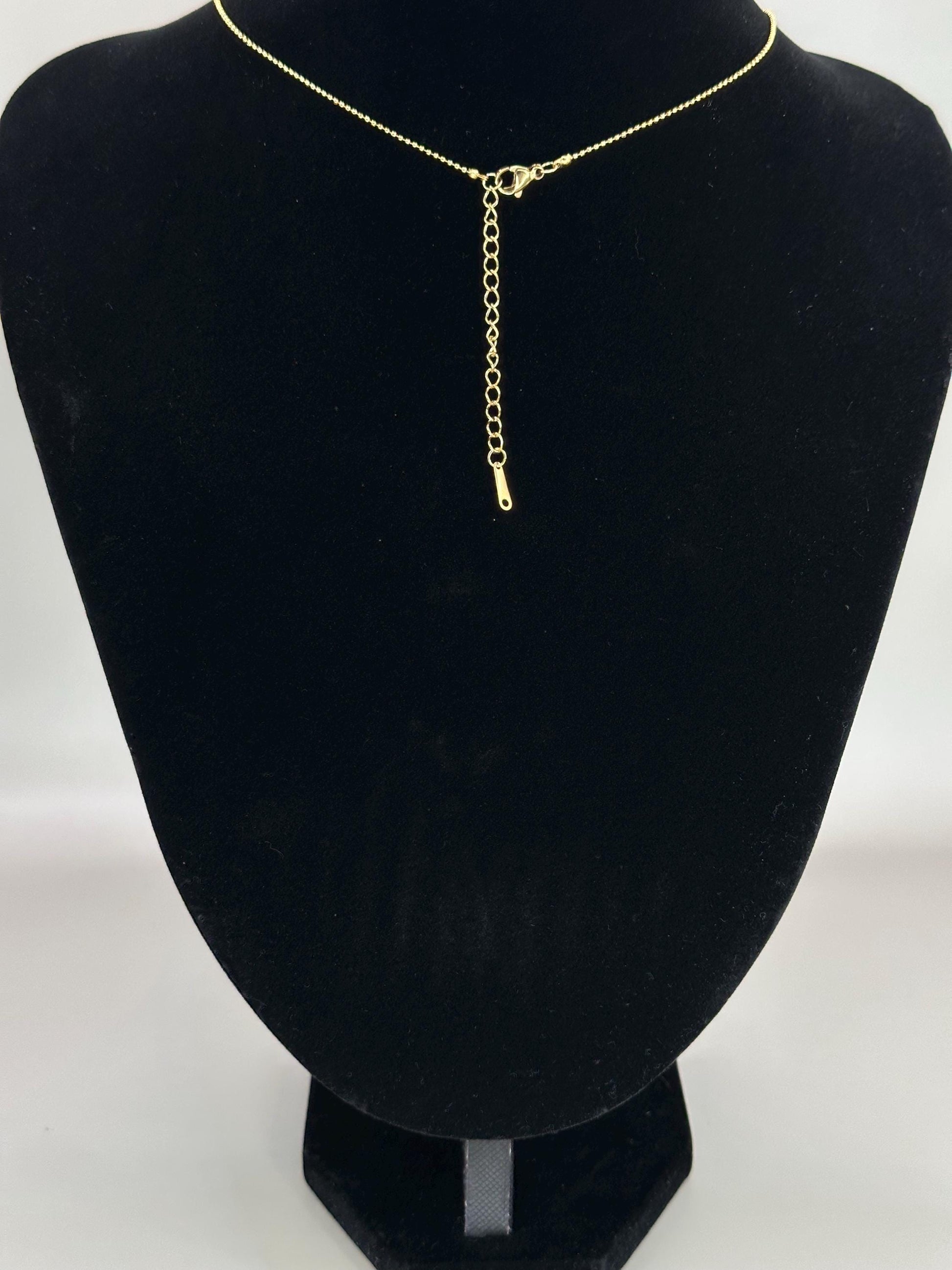 Gold Plated Waterproof Teal Starfish Shell Charm Necklace – Minimalist Jewelry