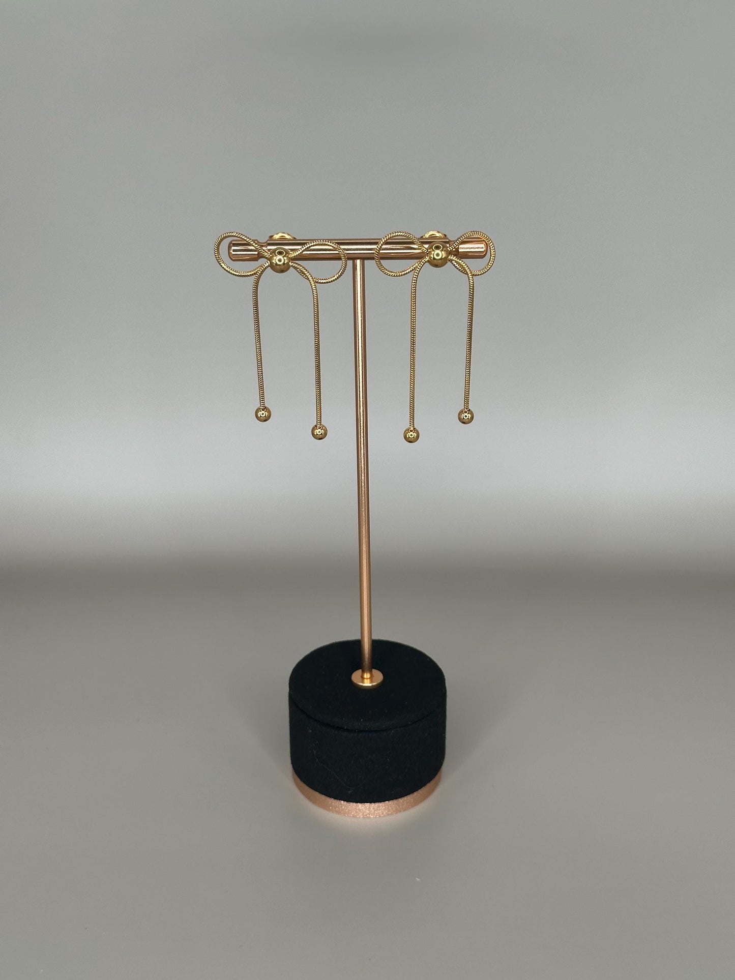 Gold Bow Knot Earrings: Dainty Rope Studs, Waterproof