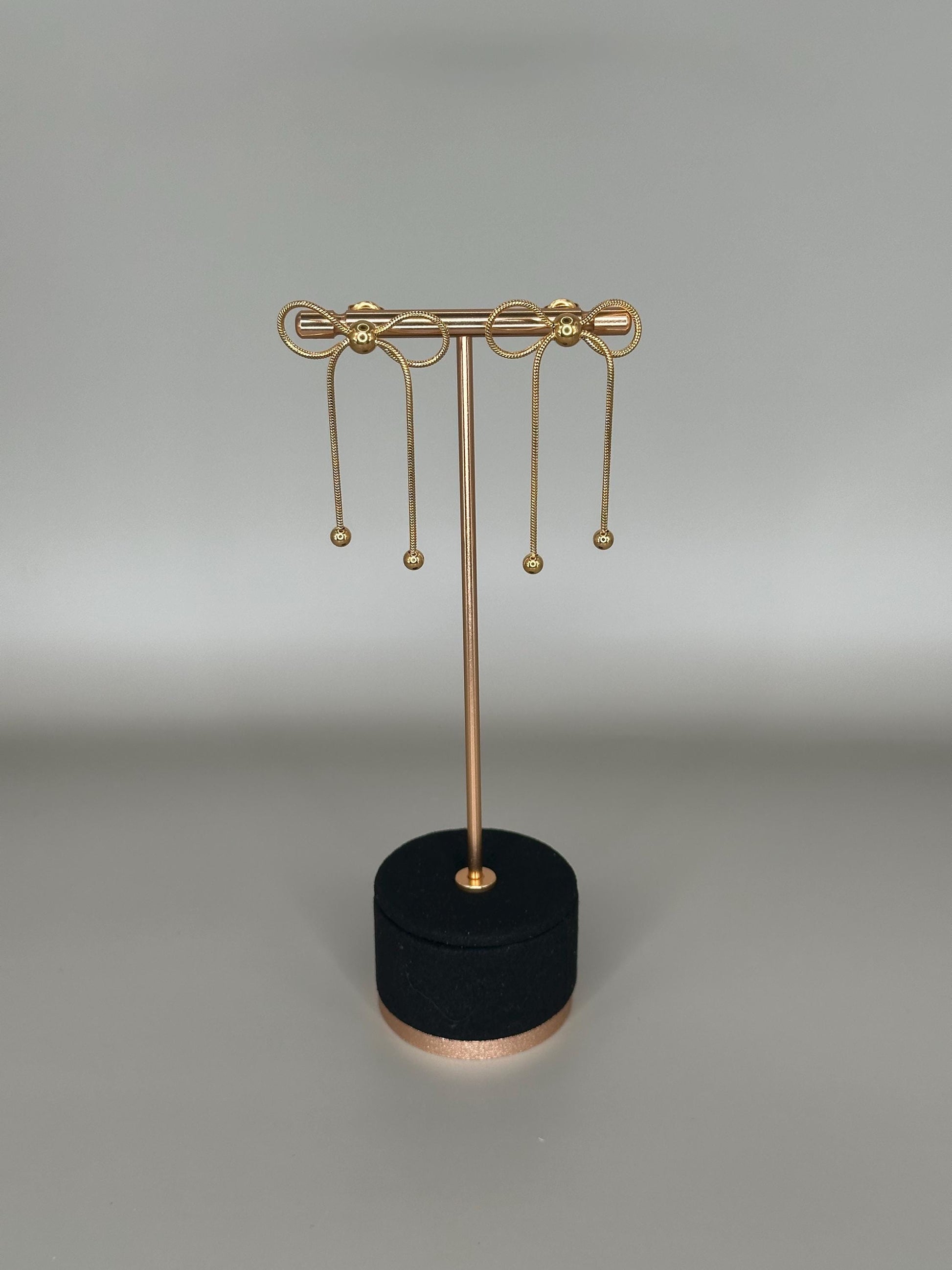 Gold Bow Knot Earrings: Dainty Rope Studs, Waterproof