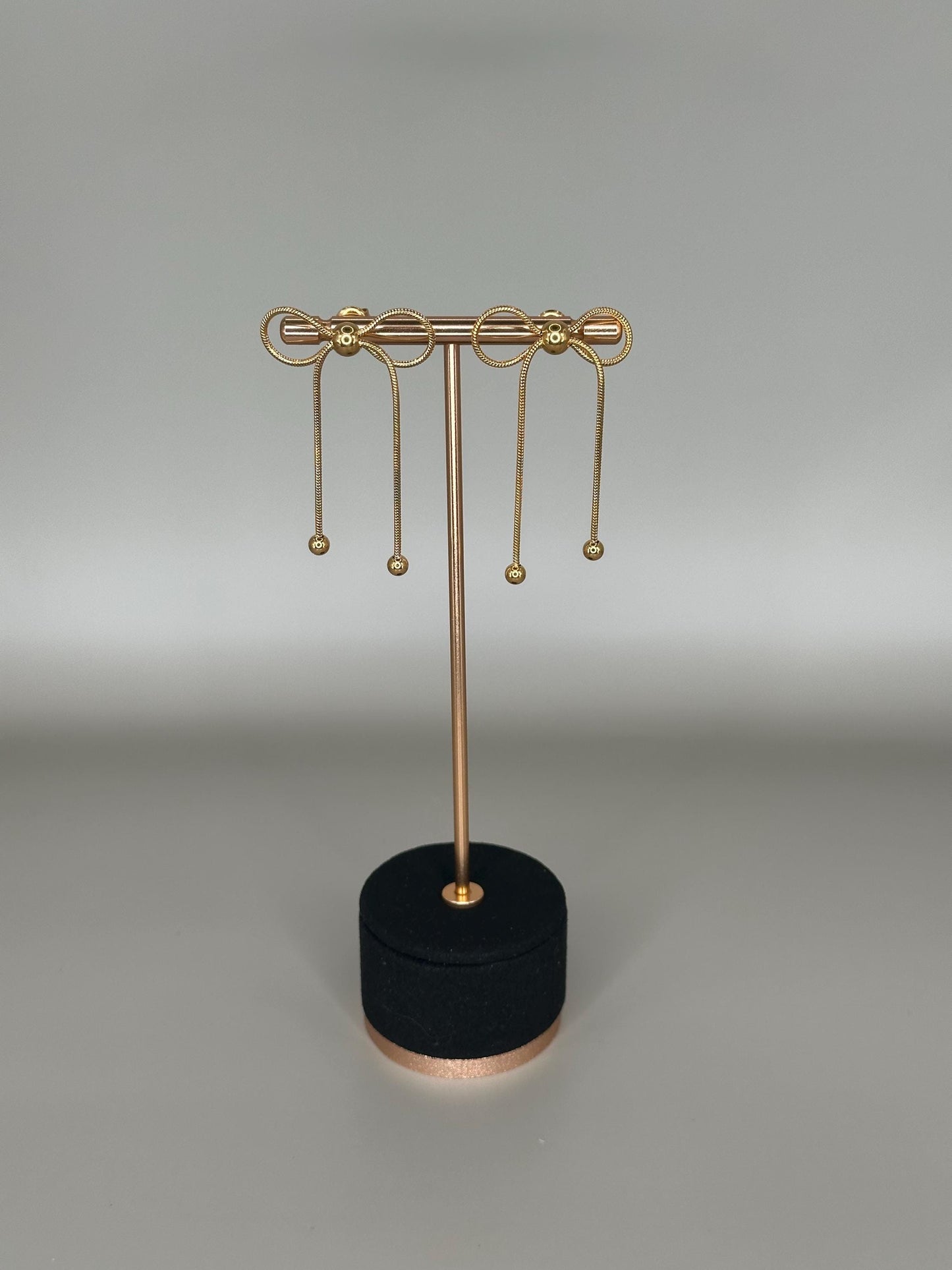 Gold Bow Knot Earrings: Dainty Rope Studs, Waterproof