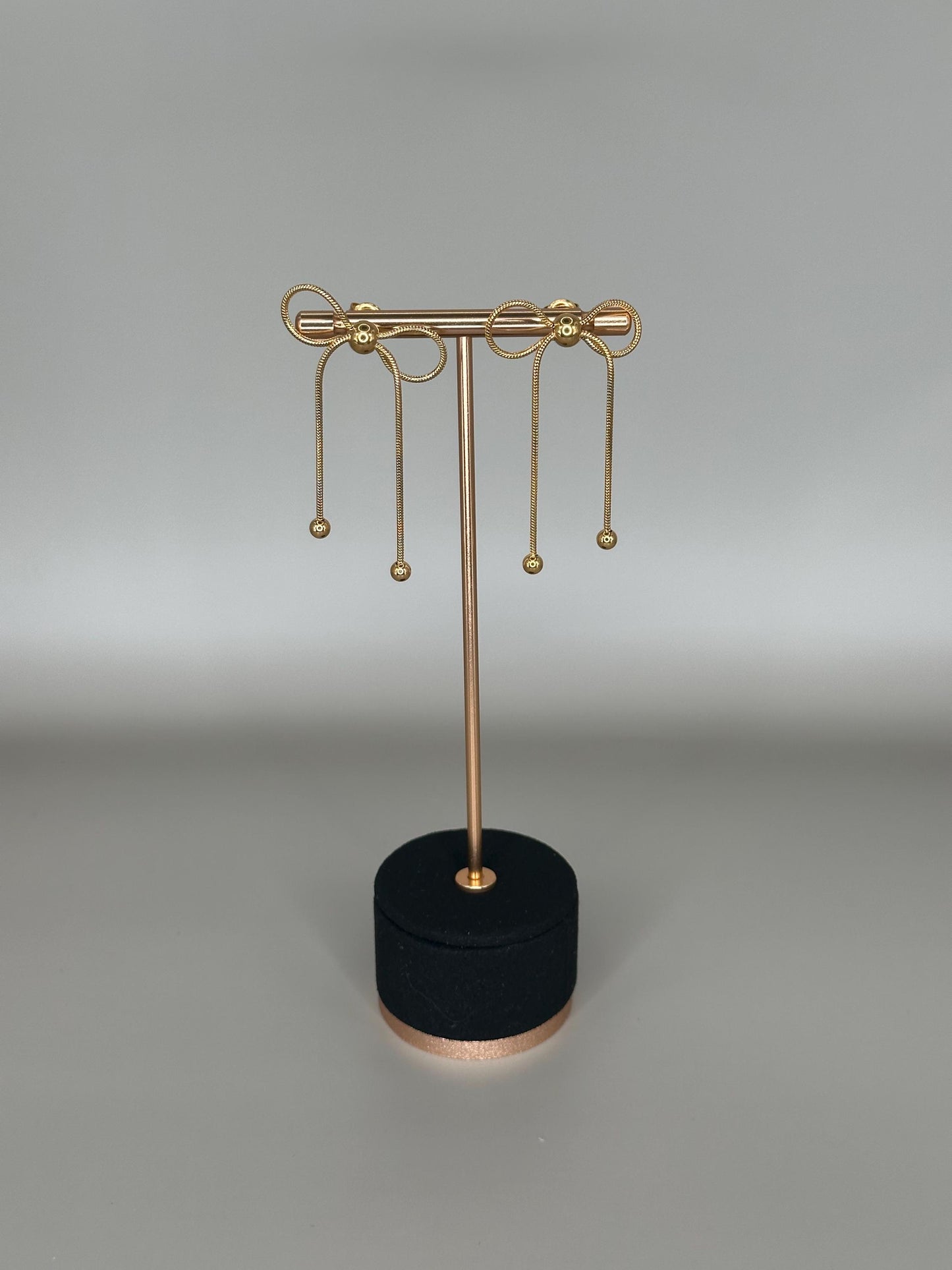 Gold Bow Knot Earrings: Dainty Rope Studs, Waterproof