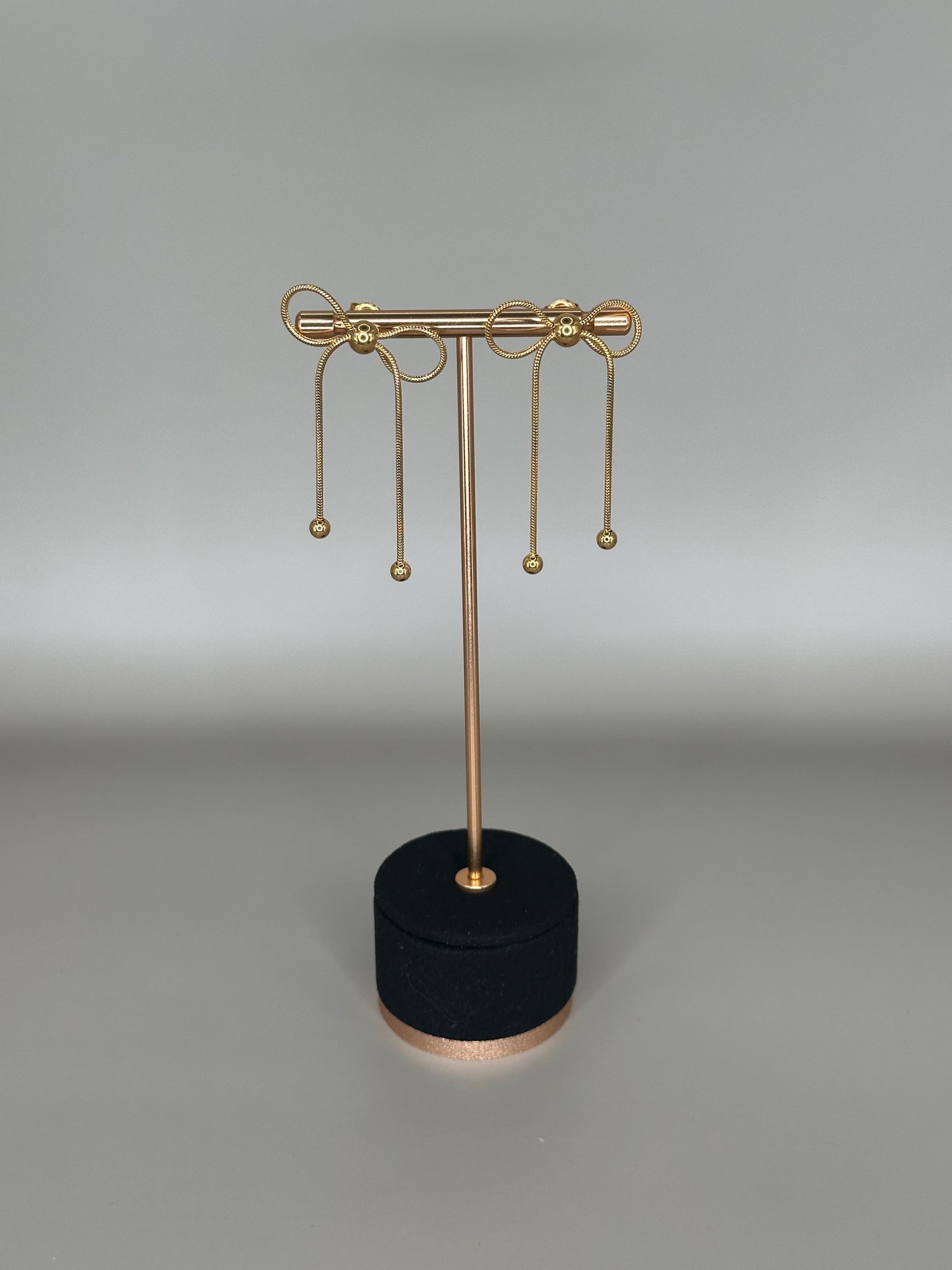 Gold Bow Knot Earrings: Dainty Rope Studs, Waterproof