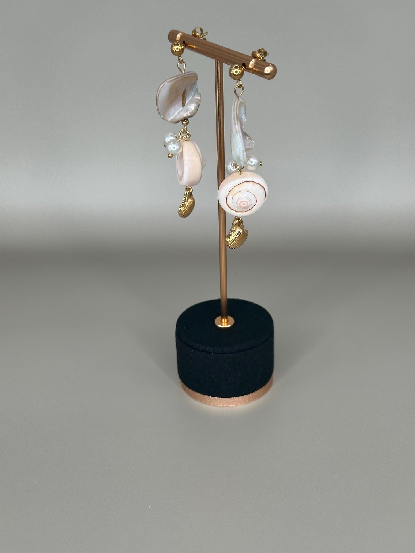 Gold Plated Waterproof Seashell Porcelain Earrings – Hypoallergenic Minimalist Jewelry