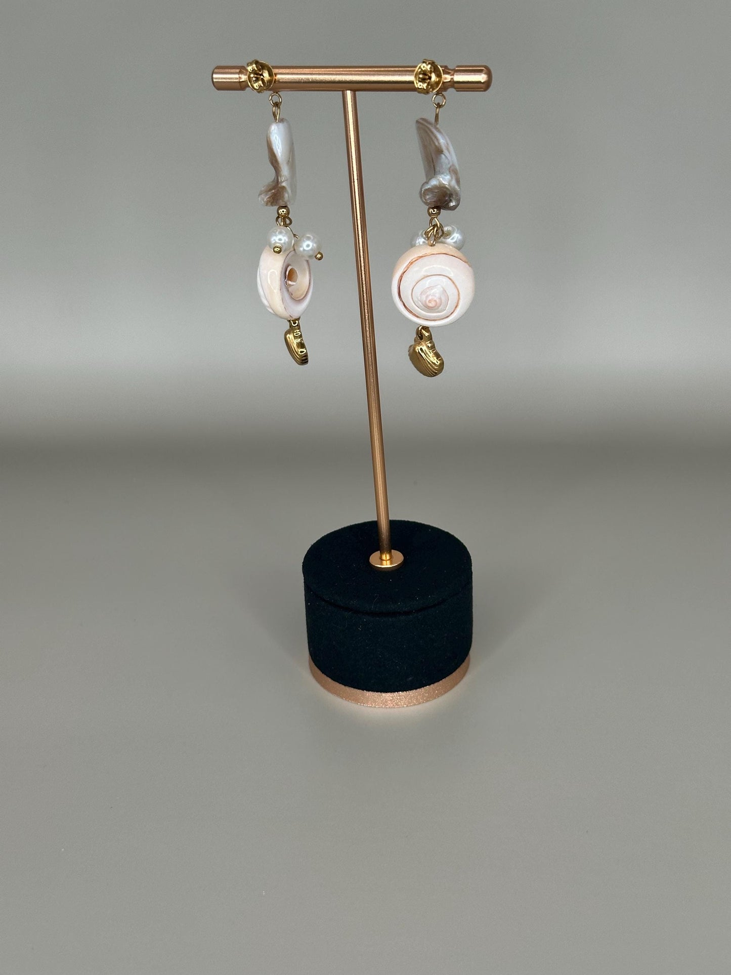 Gold Plated Waterproof Seashell Porcelain Earrings – Hypoallergenic Minimalist Jewelry