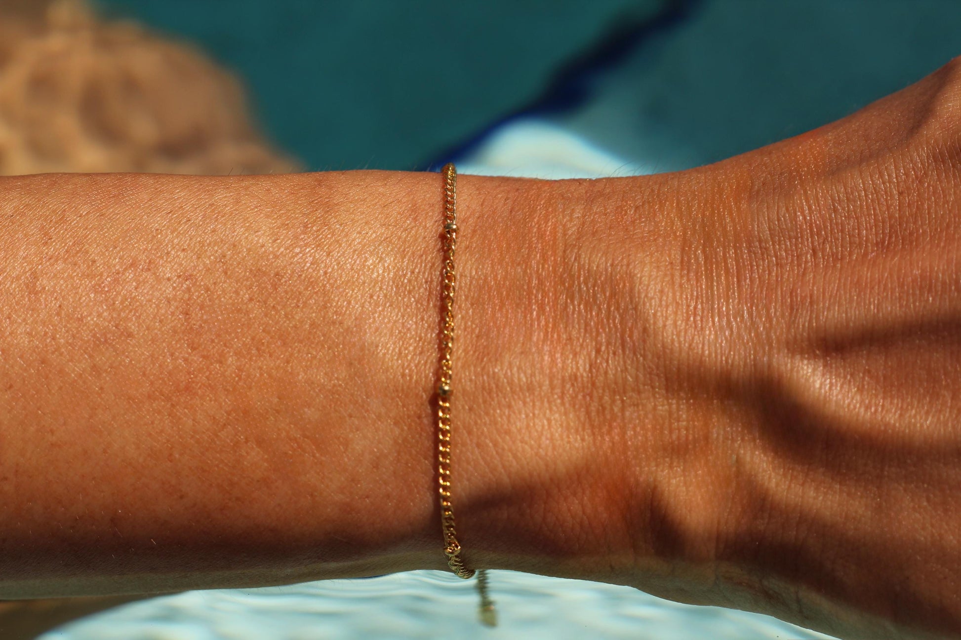 Gold Plated Waterproof Satellite Bracelet – Hypoallergenic Minimalist Jewelry