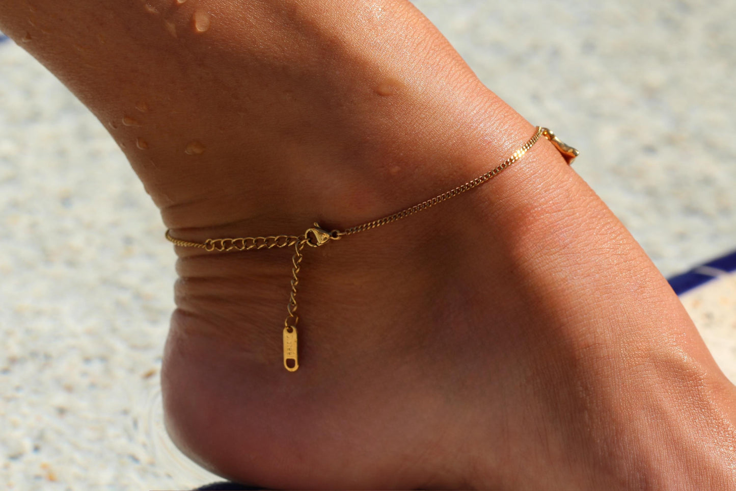 Gold Plated waterproof Gold Anklet Whale Tail Charm