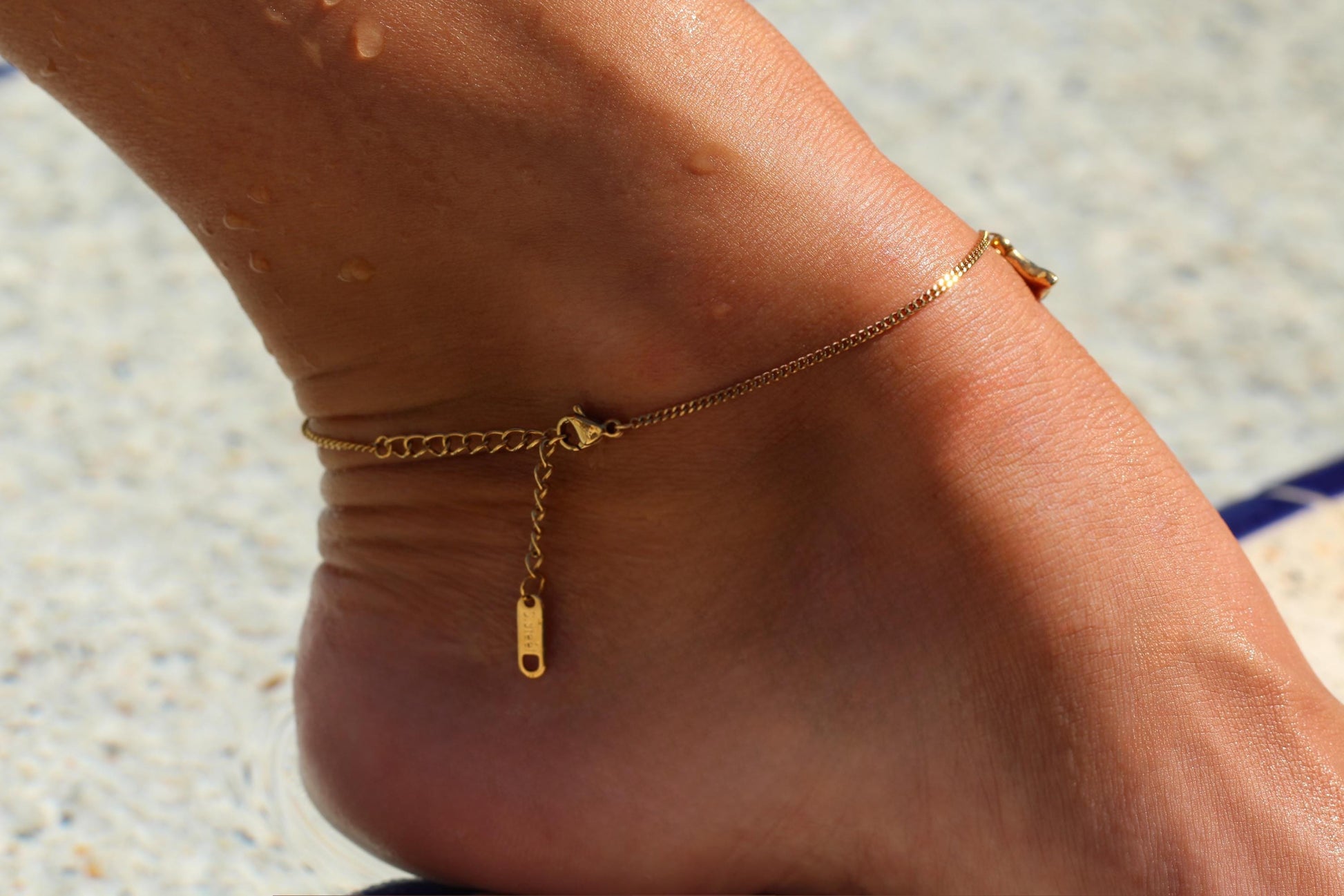 Gold Plated waterproof Gold Anklet Whale Tail Charm