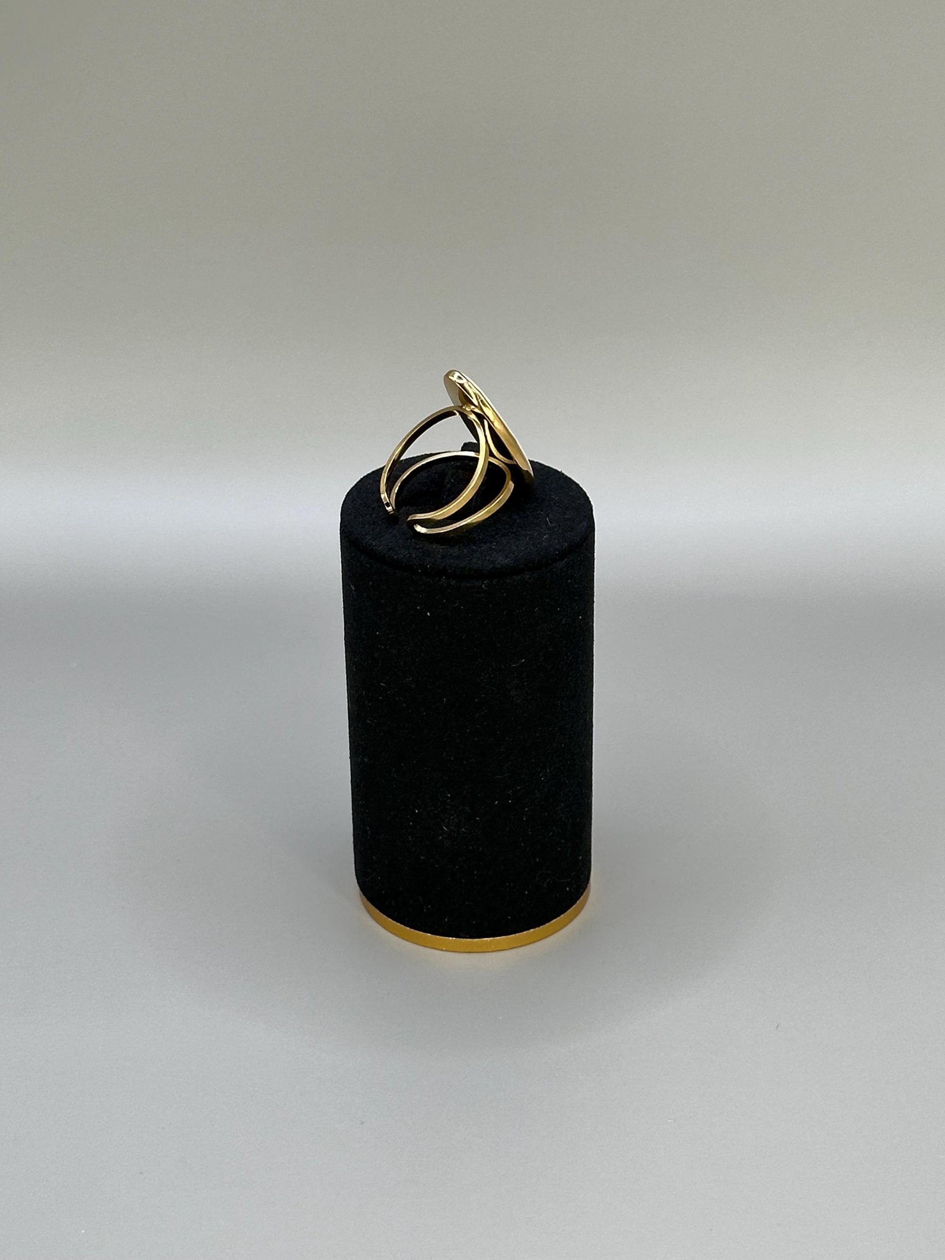 Gold Plated Pressed Flower Ring: Waterproof Adjustable Boho Jewelry