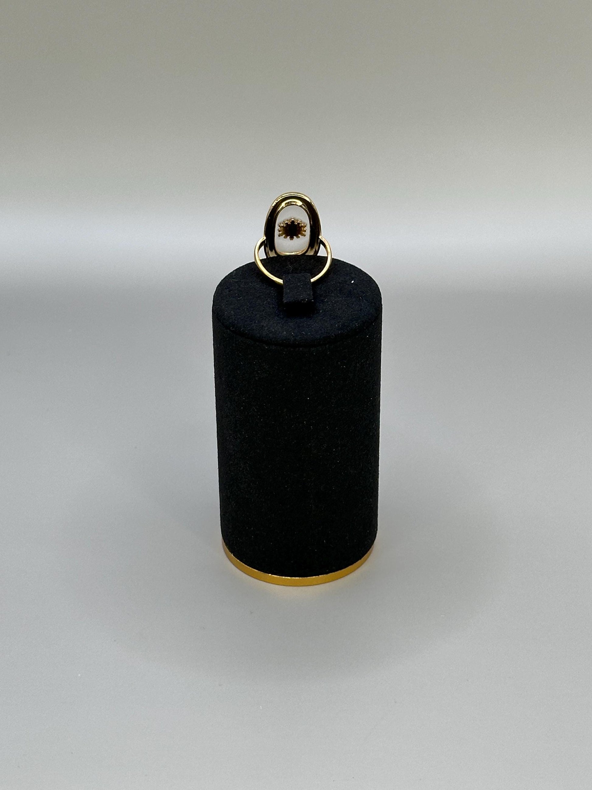 Gold Plated waterproof Ring Oval Sunburst minimalist Bold Statement Ring |