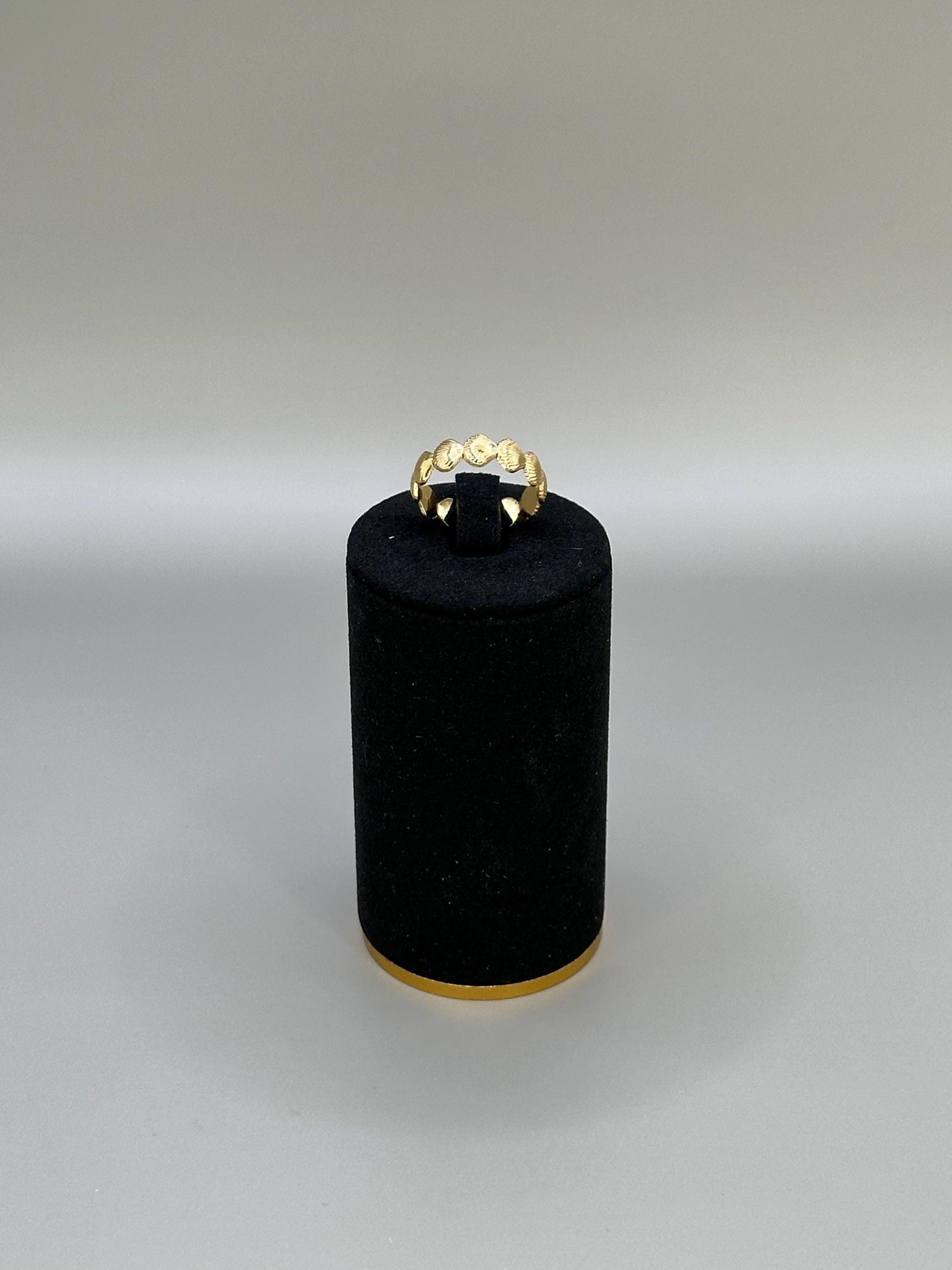 Gold Plated Waterproof Seashell Ring – Hypoallergenic Adjustable Band – Minimalist Jewelry