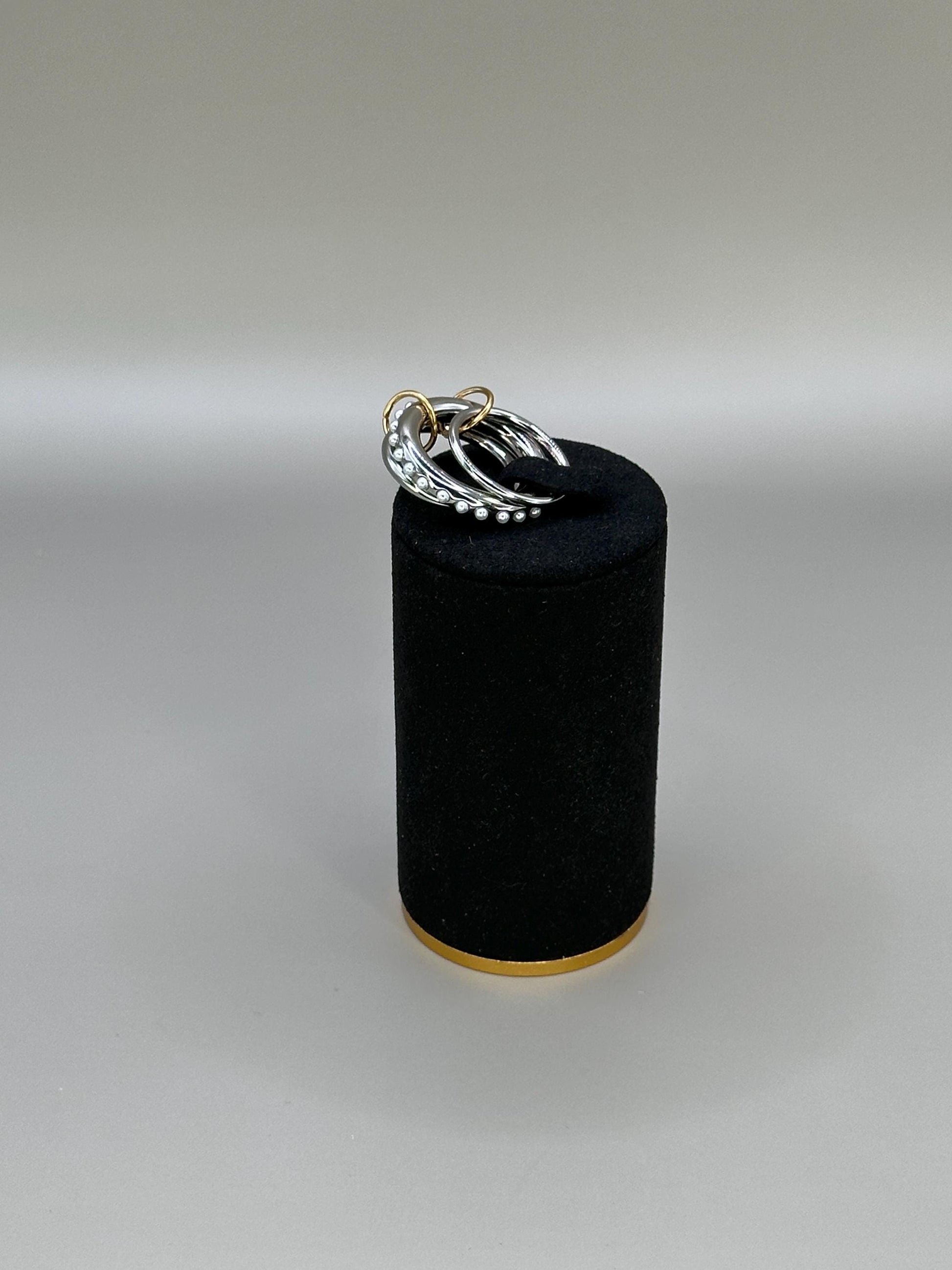 Silver Plated Waterproof Beaded Stackable Rings – Hypoallergenic Minimalist Jewelry