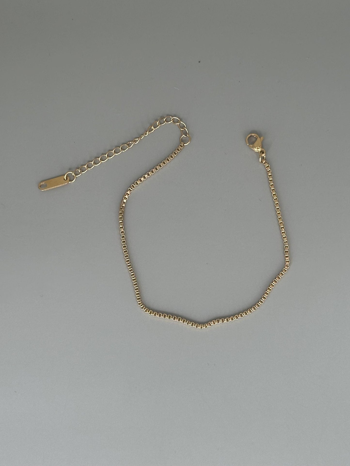 Gold Plated Waterproof Box Chain Bracelet – Hypoallergenic Minimalist Jewelry