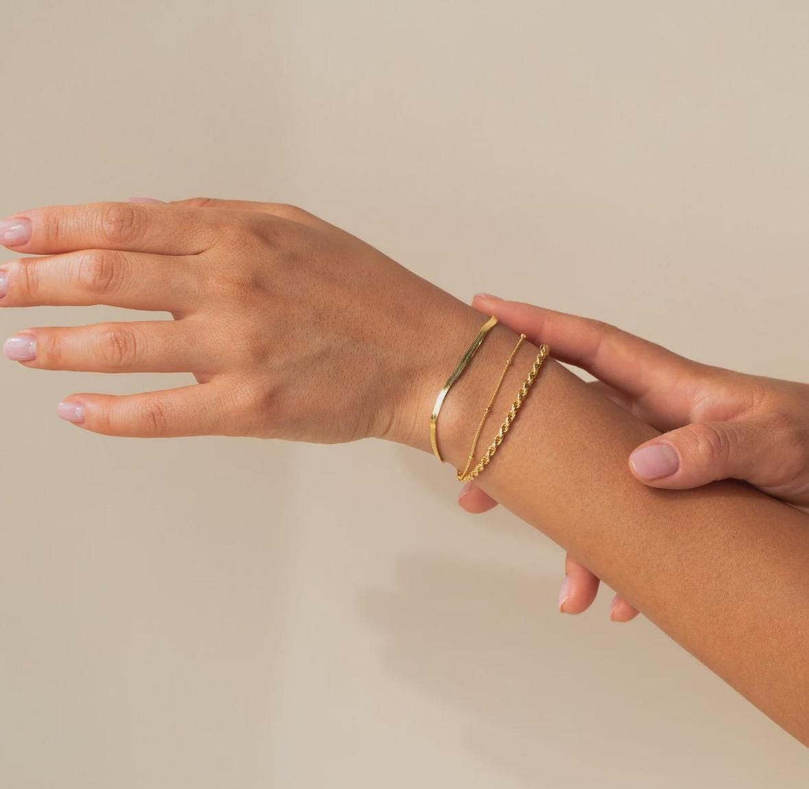 Gold Plated Waterproof Rope Bracelet Hypoallergenic Minimalist Jewelry