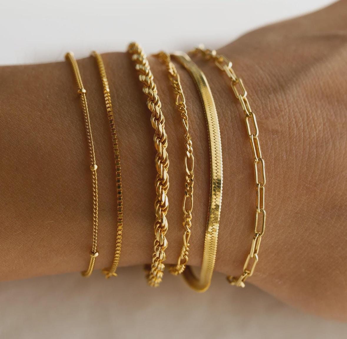 Gold Plated Waterproof Rope Bracelet Hypoallergenic Minimalist Jewelry