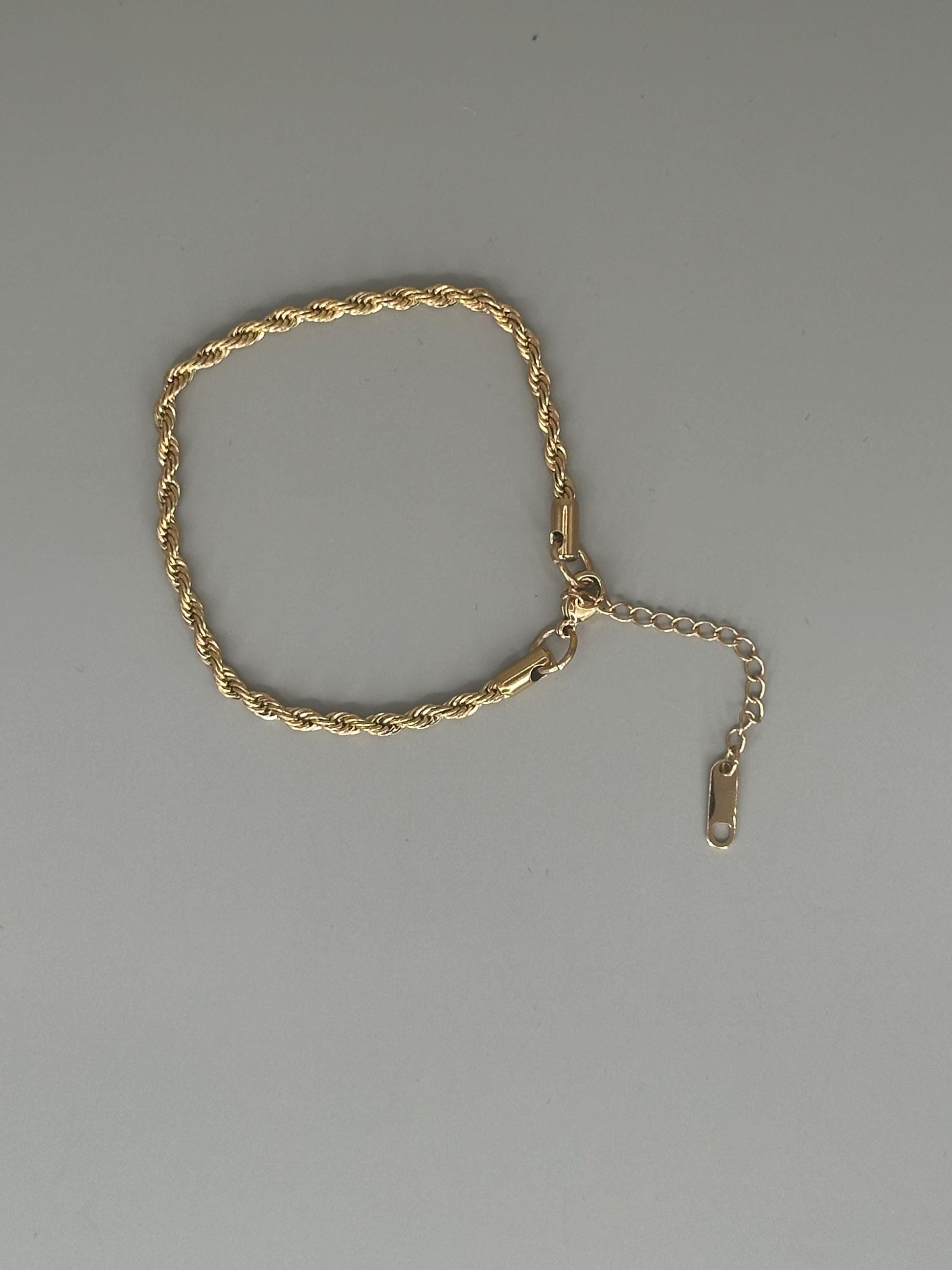 Gold Plated Waterproof Rope Bracelet Hypoallergenic Minimalist Jewelry