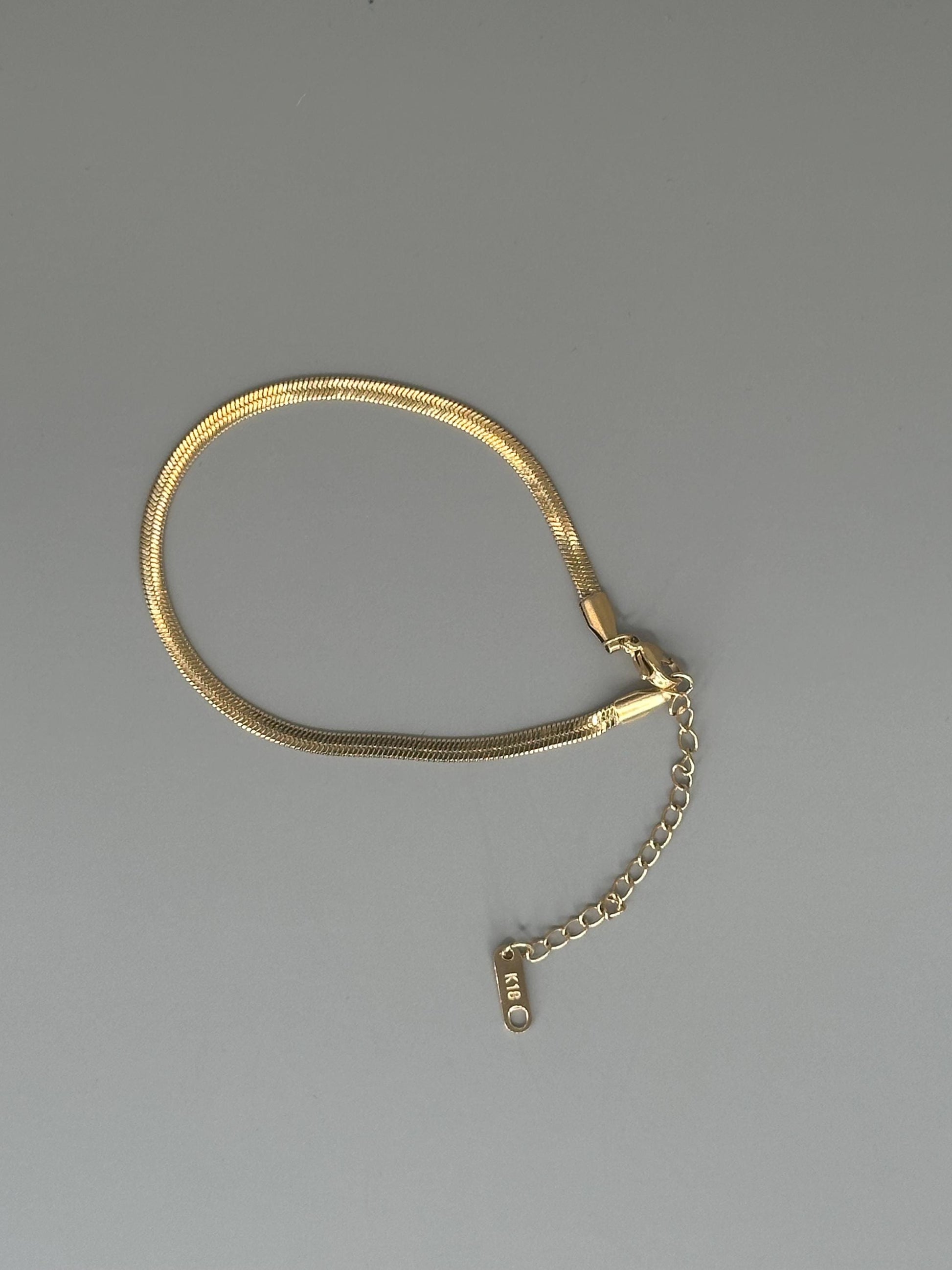 Gold Plated Waterproof Hypoallergenic Herringbone Bracelet Minimalist Jewelry