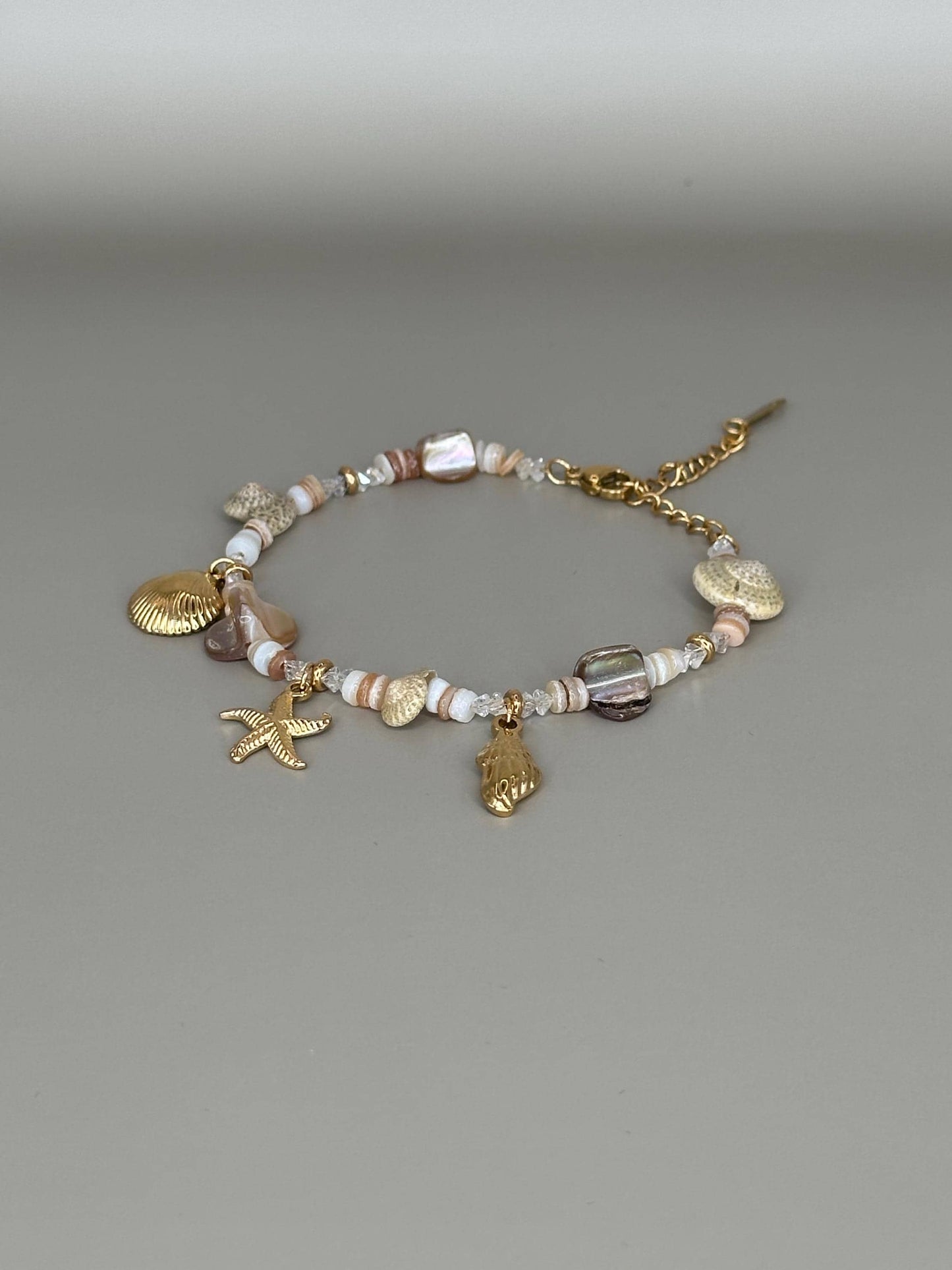 Gold Plated Waterproof Shell Charm Bracelet - Hypoallergenic Minimalist Jewelry