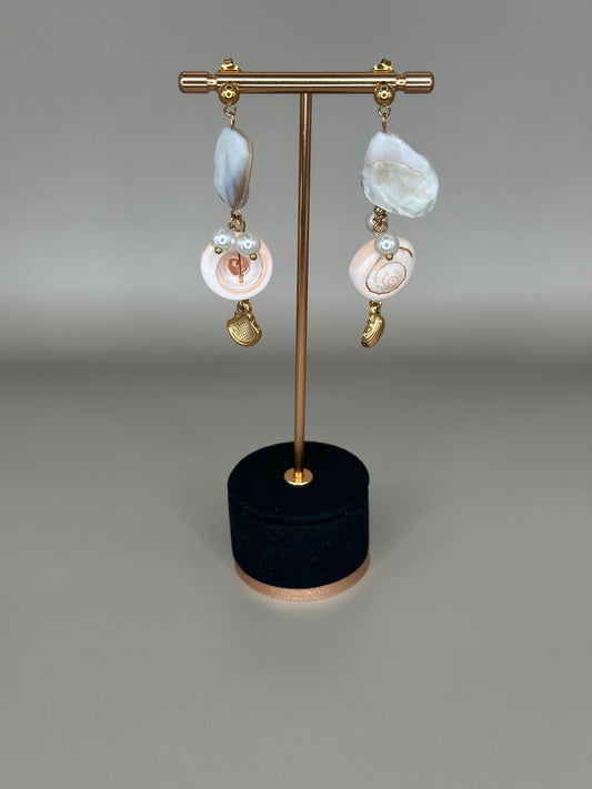 Gold Plated Waterproof Seashell Porcelain Earrings – Hypoallergenic Minimalist Jewelry