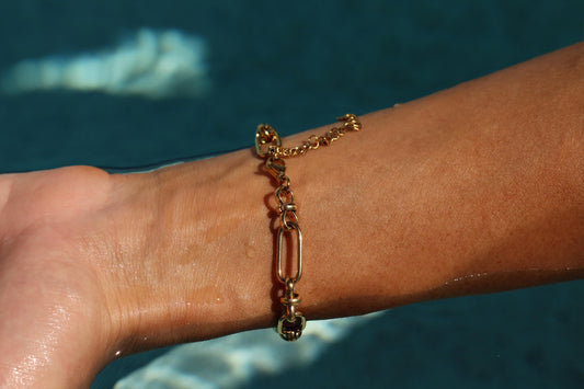 Gold Plated Waterproof Link Chain Bracelet – Hypoallergenic Minimalist Jewelry