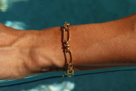 Gold Plated Waterproof Link Chain Bracelet – Hypoallergenic Minimalist Jewelry