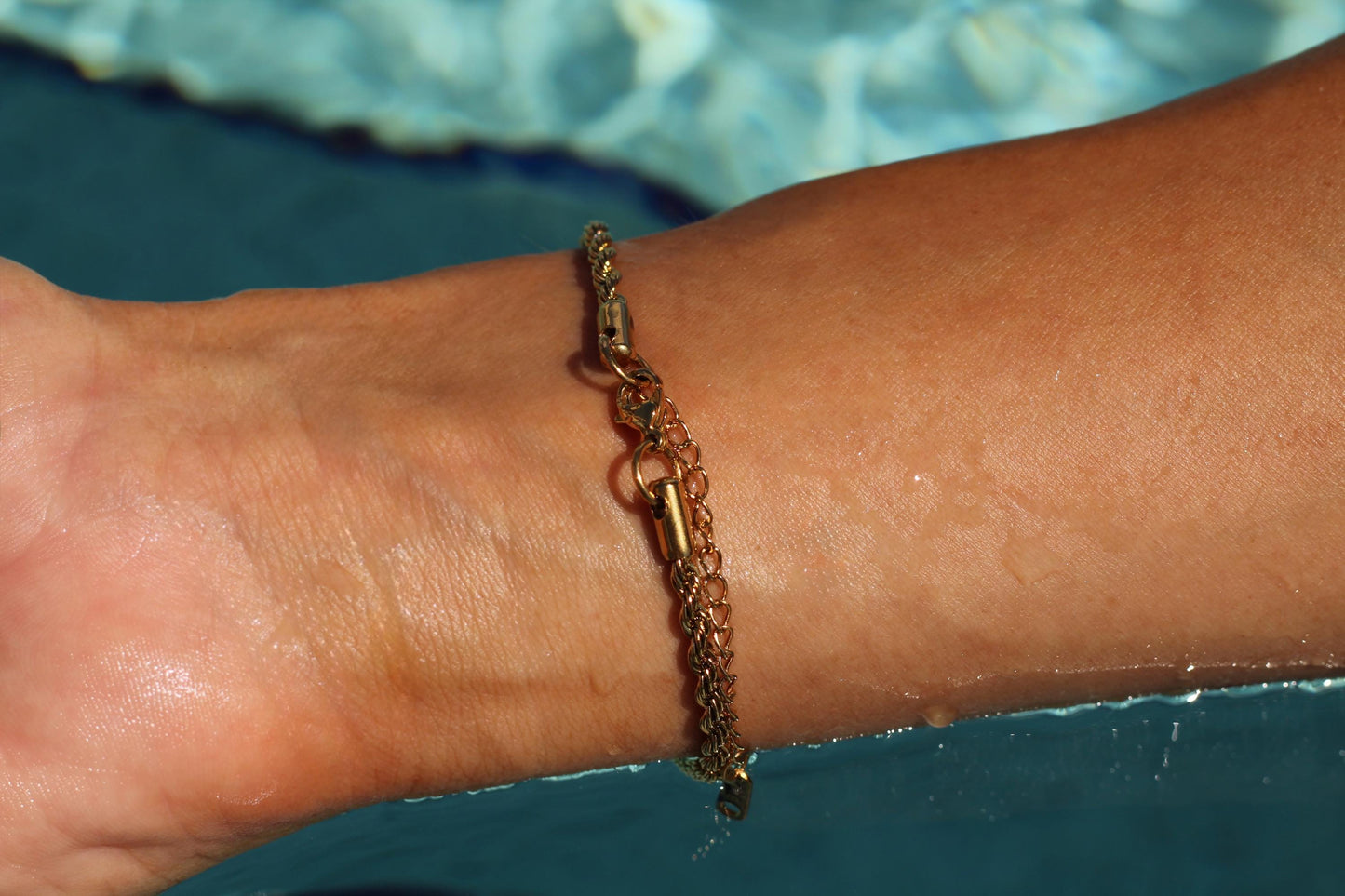 Gold Plated Waterproof Rope Bracelet Hypoallergenic Minimalist Jewelry